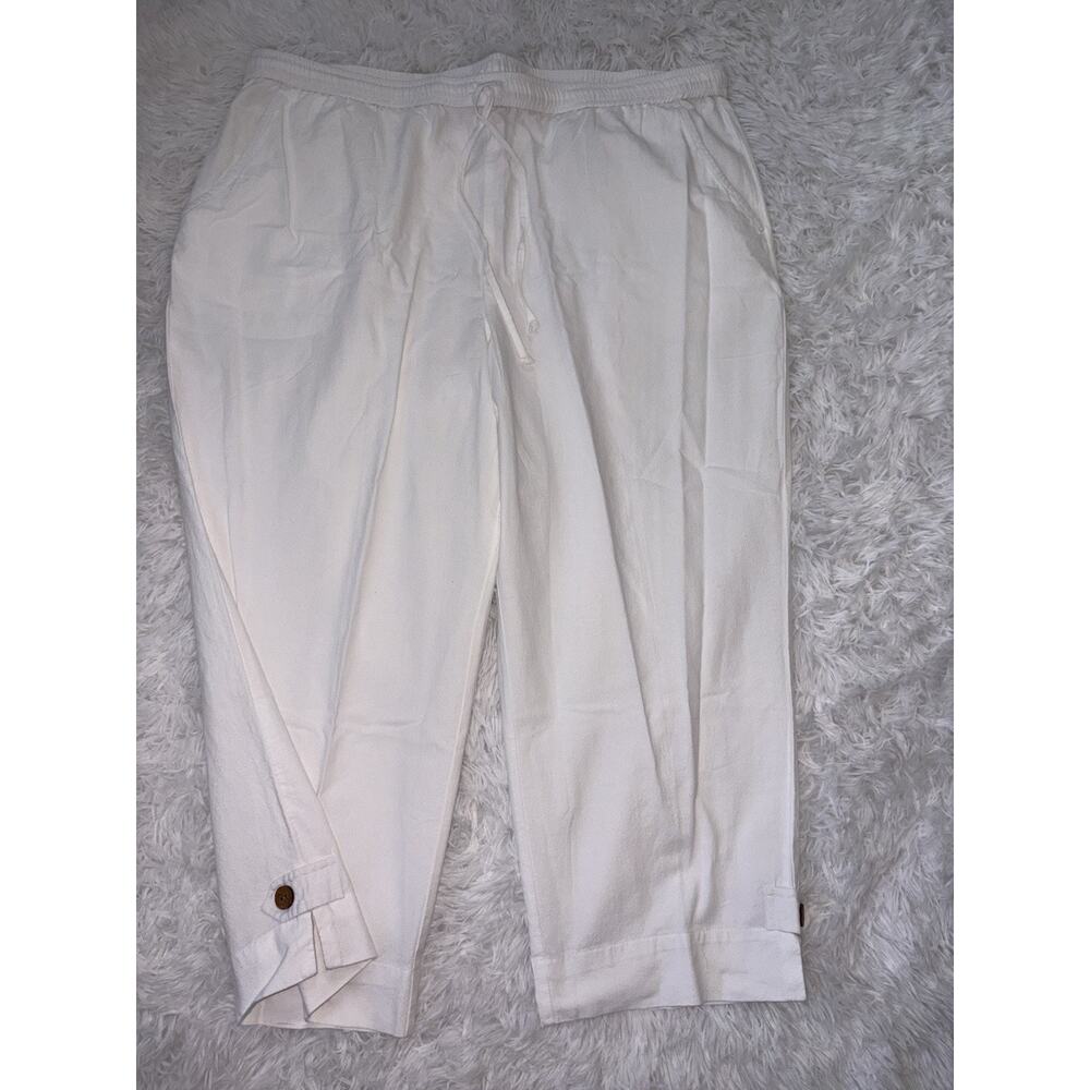 Appleseed’s Women’s 1X Soft Waist White Crop Pants. Comf, Exc Qual & Condition